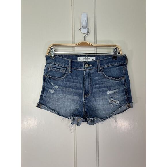 Abercrombie & Fitch Pants - Abercrombie & Fitch Distressed Cutoff Jean Shorts Womens Size 29 Blue Comfort